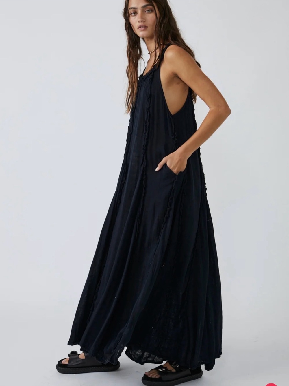 NWT Free People McKinley Maxi Dress XS BLACK